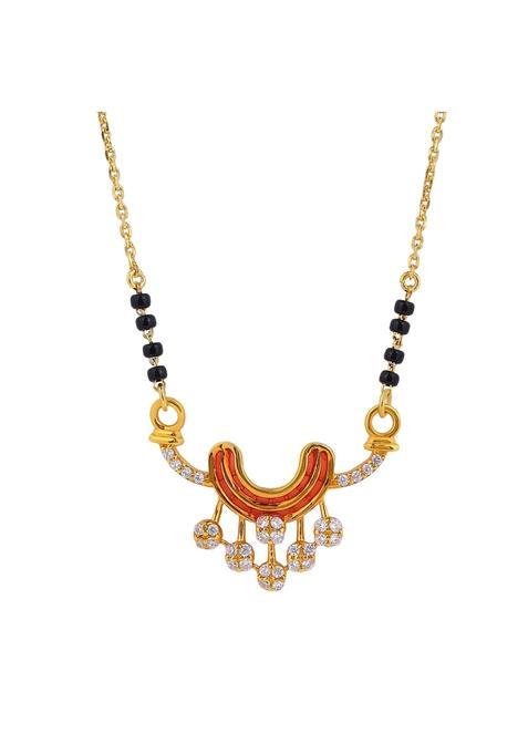 Maira 1GM Micron 18K Gold Plated Orange Enamel Design Hypoallergenic Black Beads Kala Mani 925 Sterling Silver