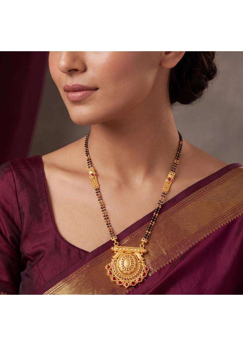 Ritvaa Smartgold 24K Gold Plated Circular Gold Mangalsutra for Women - Indya