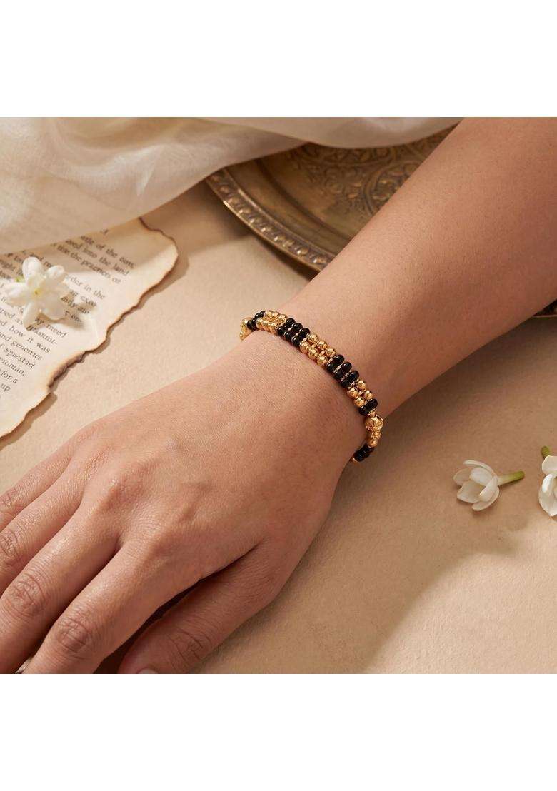 Ritvaa 24K Smartgold Hand Mangalsutra Bracelet for Women - Indya