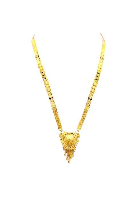 Gold Plated Copper Mangalsutra Necklace for Women Red White 18 Inches Adjustable Cubic Zirconia Diamond Stones