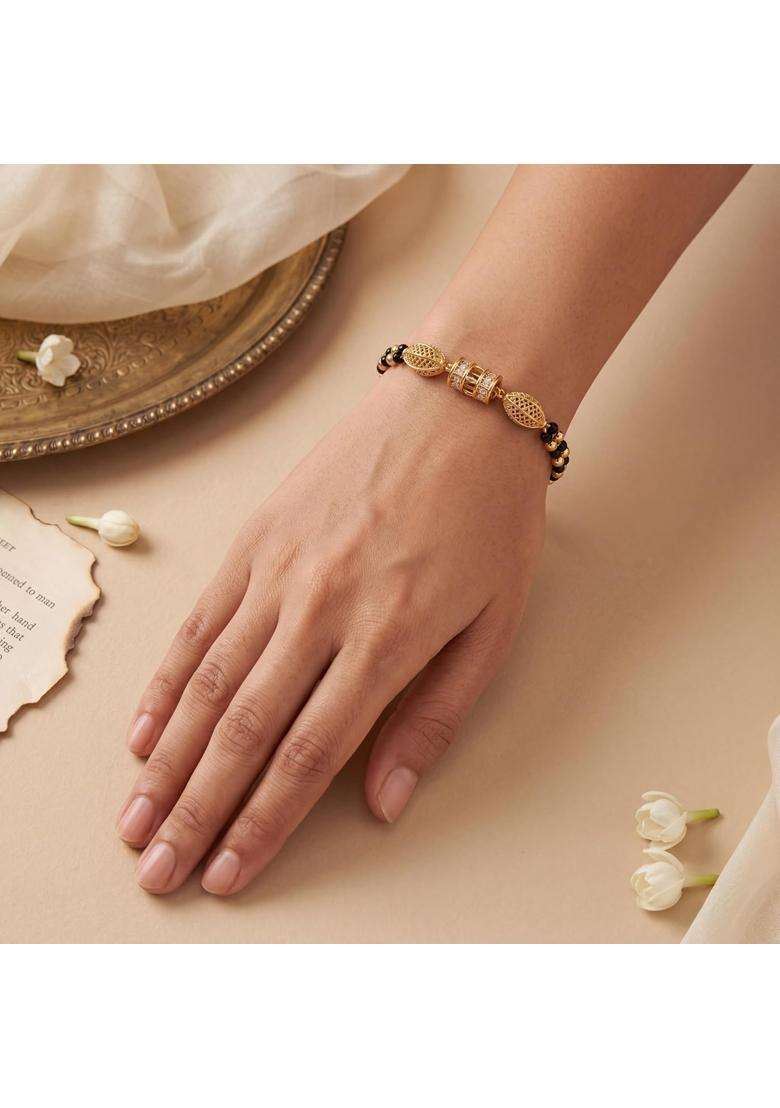 Ritvaa 24K Smartgold Hand Mangalsutra Bracelet for Women - Indya