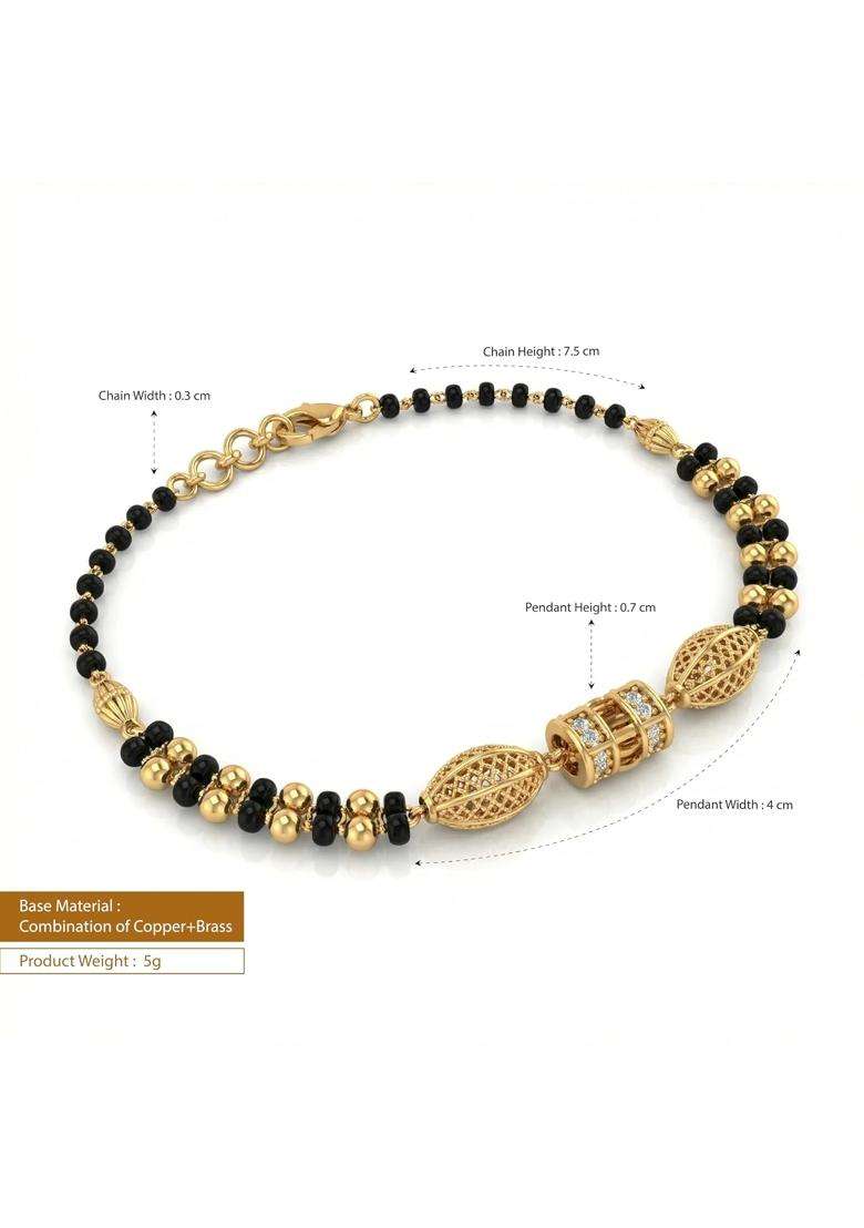 Ritvaa 24K Smartgold Hand Mangalsutra Bracelet for Women - Indya