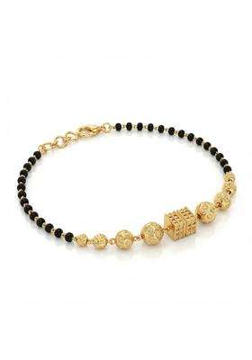 Ritvaa 24K Smartgold Hand Mangalsutra Bracelet with Cube Pendant for Women