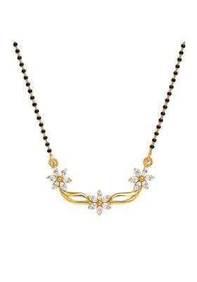 Dishis 14K 18K BIS Hallmarked Certified Yellow Gold Diamond Mangalsutra Pendant for Women Gift for Wife