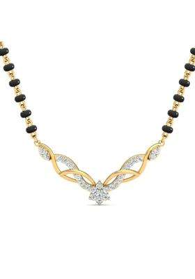 Dishis 14K 18K 22K BIS Hallmarked Certified Yellow Gold Diamond Mangalsutra Pendant for Women
