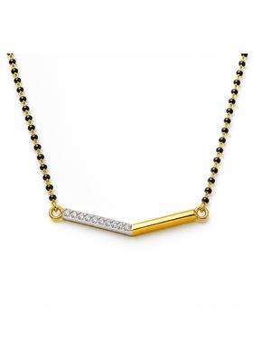 Dishis 18K 14K Yellow Gold Diamond Tanmaniya Mangalsutra Pendant for Women