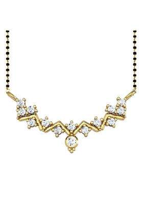 Dishis 18K 14K Yellow Gold Diamond Mangalsutra Pendant for Women BIS Hallmarked Gift for Wife