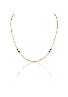 Zilgi Rose Gold and Silver Mangalsutra for Women 925 Sterling Silver CZ Diamond Pendant