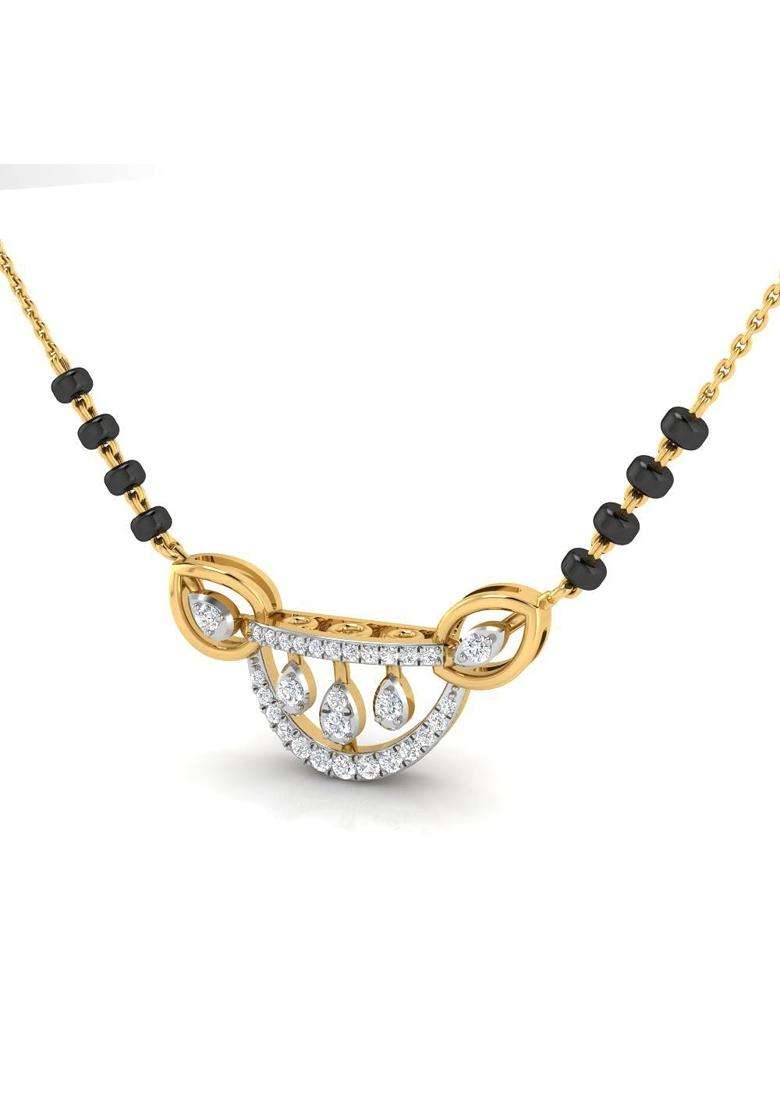 WHP Jewellers Elegance 9KT Diamond Mangalsutra for Women Diamond Fashion Jewellery for Women - Indya