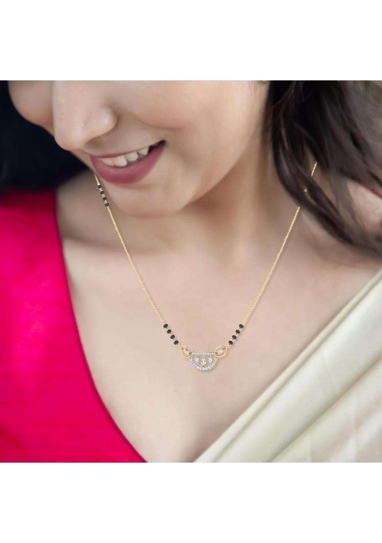 WHP Jewellers Elegance 9KT Diamond Mangalsutra for Women Diamond Fashion Jewellery for Women - Indya