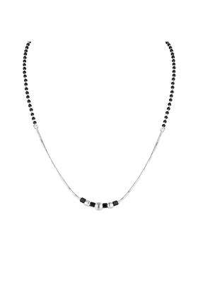 Zilgi Rose Gold and Silver Mangalsutra for Women 925 Sterling Silver CZ Diamond Pendant