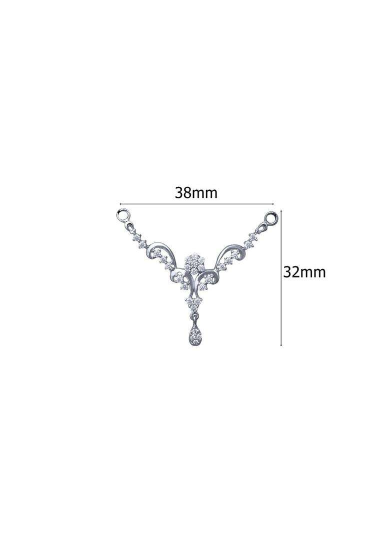 Clara Sterling Silver Diamond Look Swiss Zirconia Mangalsutra Pendant for Women - Indya
