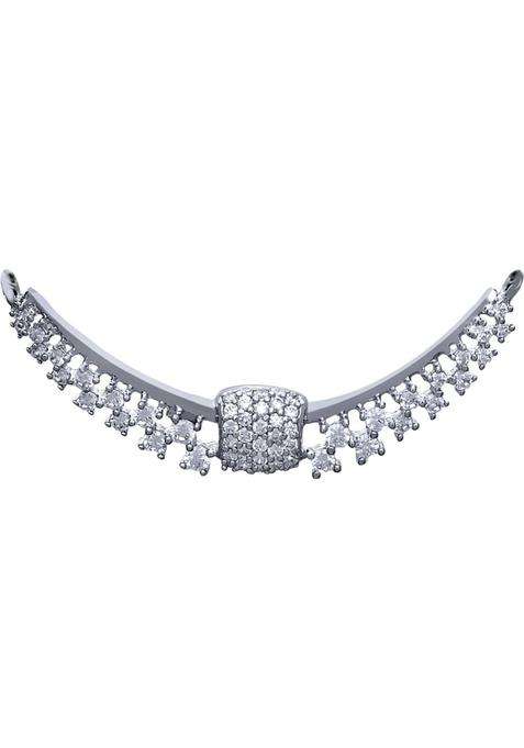 Clara Sterling Silver Diamond Look Swiss Zirconia Mangalsutra Pendant for Women