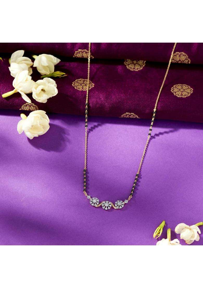 PNG Jewellers Radiant Diamond and Gold Modern Mangalsutra for Women - Indya