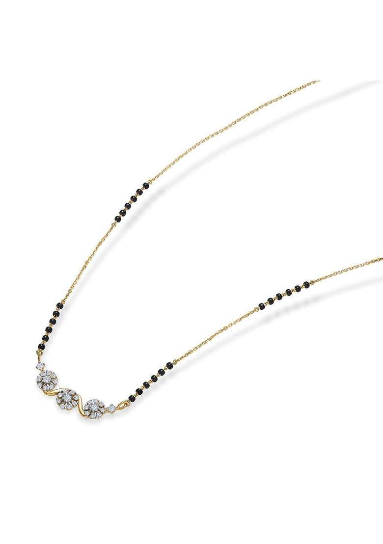 PNG Jewellers Radiant Diamond and Gold Modern Mangalsutra for Women - Indya