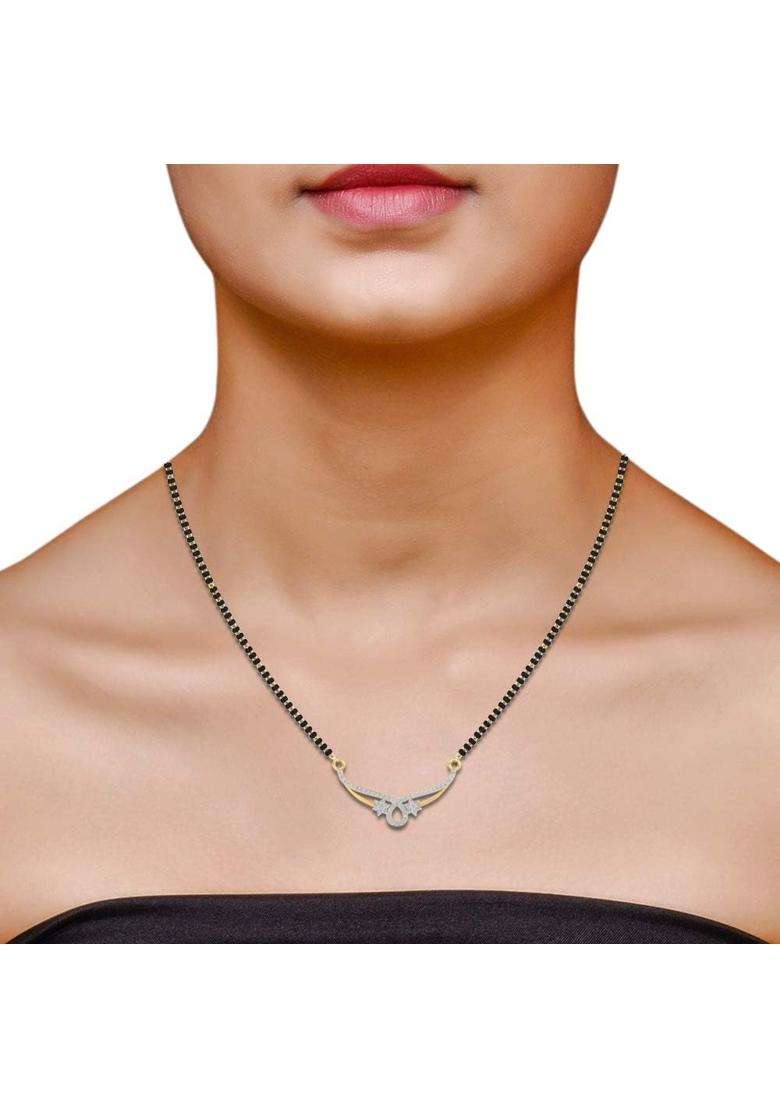 Dishis 14K 18K 22K Yellow White Rose Gold and Diamond Mangalsutra for Women - Indya