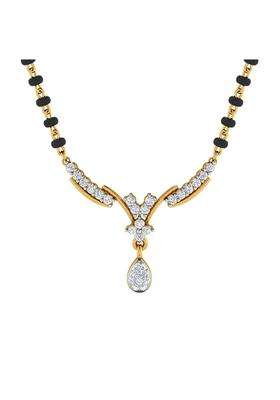 Dishis 18K 14K Yellow Gold Diamond Mangalsutra Pendant for Women BIS Hallmarked Gift for Wife