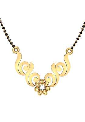 Dishis 14 585 18K 750 Yellow Gold and Diamond Tanmaniya Mangalsutra Pendant for Women