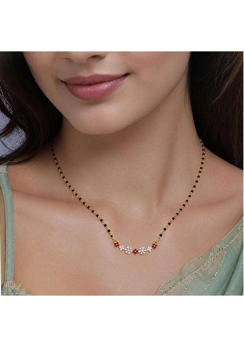 Dishis 14K 18K Yellow White Rose Gold and Diamond Mangalsutra for Women - Indya