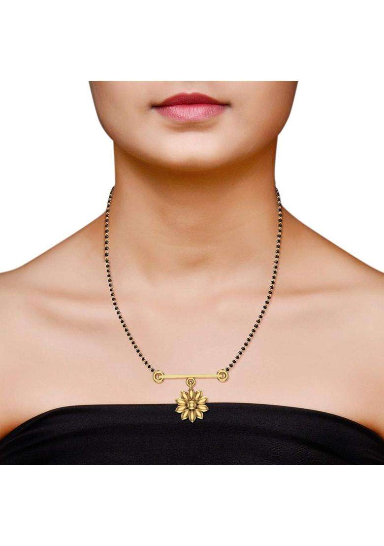Dishis 14K 18K BIS Hallmarked Yellow Gold Mangalsutra Pendant for Women Gift for Wife - Indya