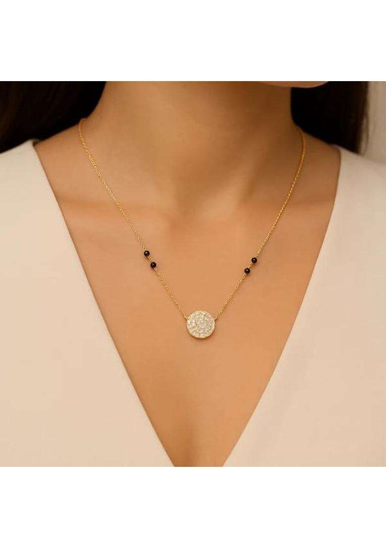 Anushka Jain Jewellery Simulated Necklace for Women 925 Sterling Silver 18K Gold Vermeil - Indya