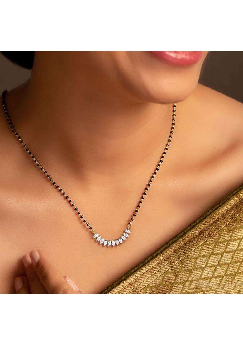 Kisna Jewels 14KT 18KT BIS Hallmark Pure Gold and Diamond Mangalsutra for Women - Indya