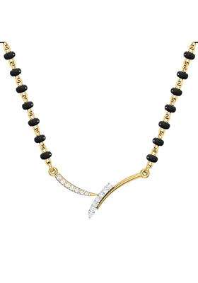 Dishis 22K 18K 14K Yellow Gold Diamond Tanmaniya Mangalsutra Pendant for Women