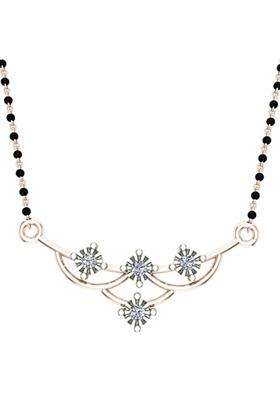 Dishis 18K 14K Rose Gold Diamond Mangalsutra Pendant for Women BIS Hallmarked Gift for Wife