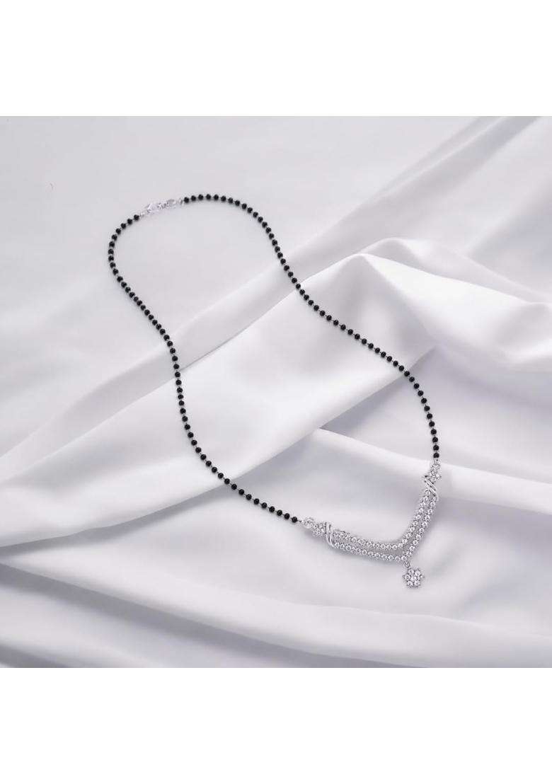 Rihi by P C Chandra Jewellers 925 Sterling Silver Eternal Love Floral Love Bond Mangalsutra - Indya