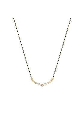 Dishis 14K 18K BIS Hallmarked Certified Yellow Gold Diamond Mangalsutra Pendant for Women