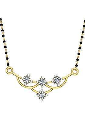 Dishis 18K 14K Yellow Gold Diamond Mangalsutra Pendant for Women BIS Hallmarked Gift for Wife