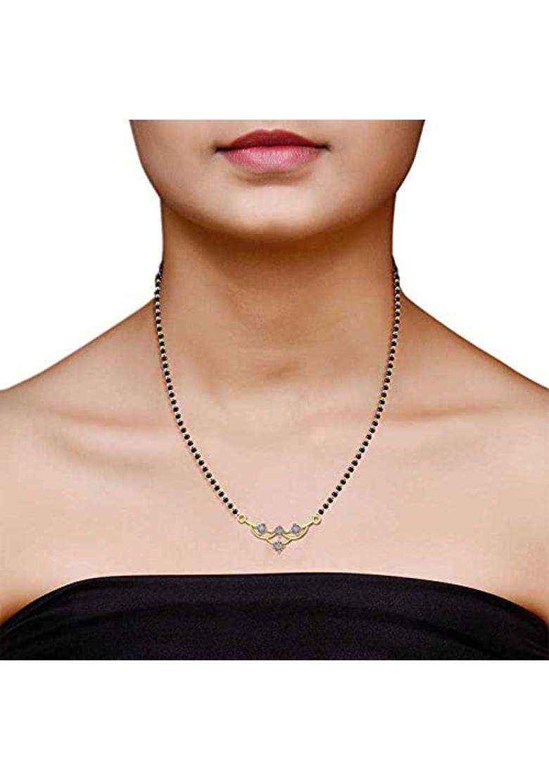 Dishis 18K 14K Yellow Gold Diamond Mangalsutra Pendant for Women BIS Hallmarked Gift for Wife - Indya
