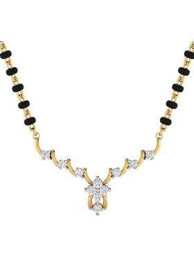 Dishis 18K 14K Yellow Gold Diamond Mangalsutra Pendant for Women BIS Hallmarked Gift for Wife