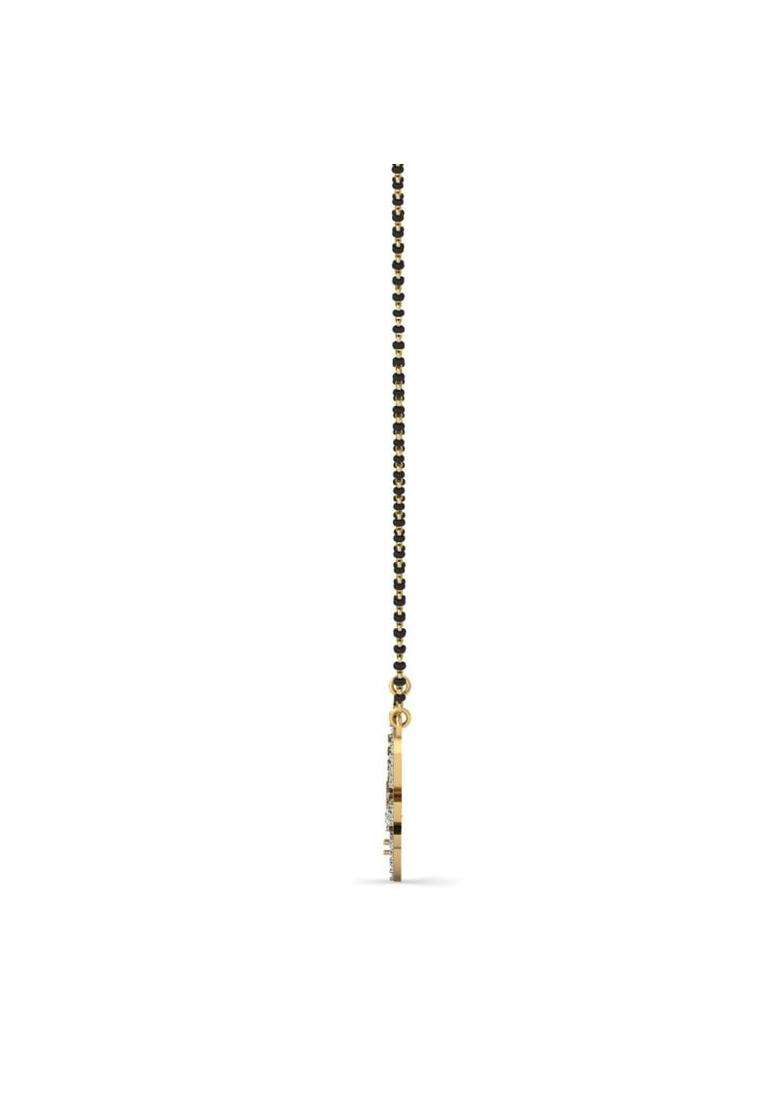 Dishis 14K 18K BIS Hallmarked Certified Yellow Gold Diamond Mangalsutra Pendant for Women - Indya