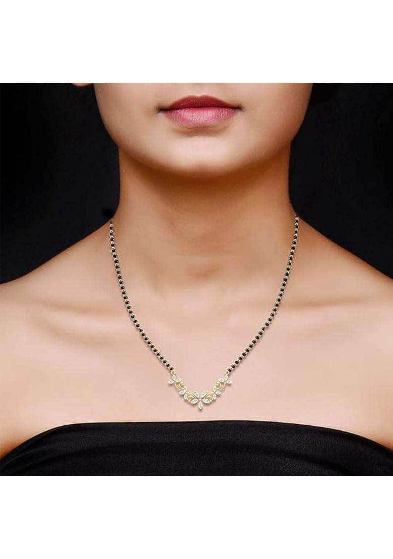 Dishis 22K 18K 14K Yellow Gold Diamond Mangalsutra Pendant for Women BIS Hallmarked Gift for Wife - Indya