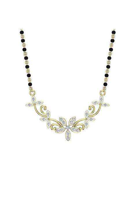 Dishis 22K 18K 14K Yellow Gold Diamond Mangalsutra Pendant for Women BIS Hallmarked Gift for Wife