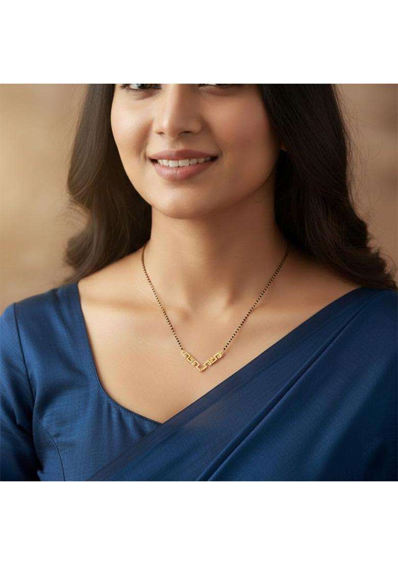 Dishis 18K 750 Yellow Gold and Diamond Tanmaniya Mangalsutra for Women - Indya