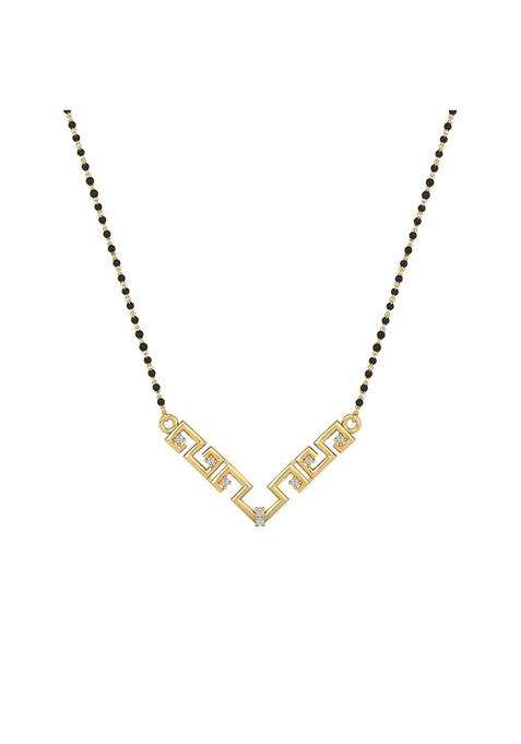 Dishis 18K 750 Yellow Gold and Diamond Tanmaniya Mangalsutra for Women