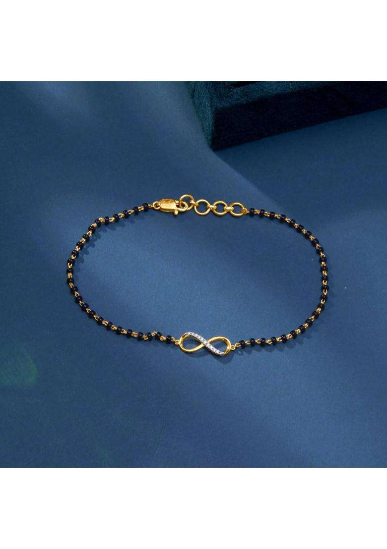 PNG Jewellers Everlasting Unity Diamond and Gold Mangalsutra Bracelet for Women - Indya