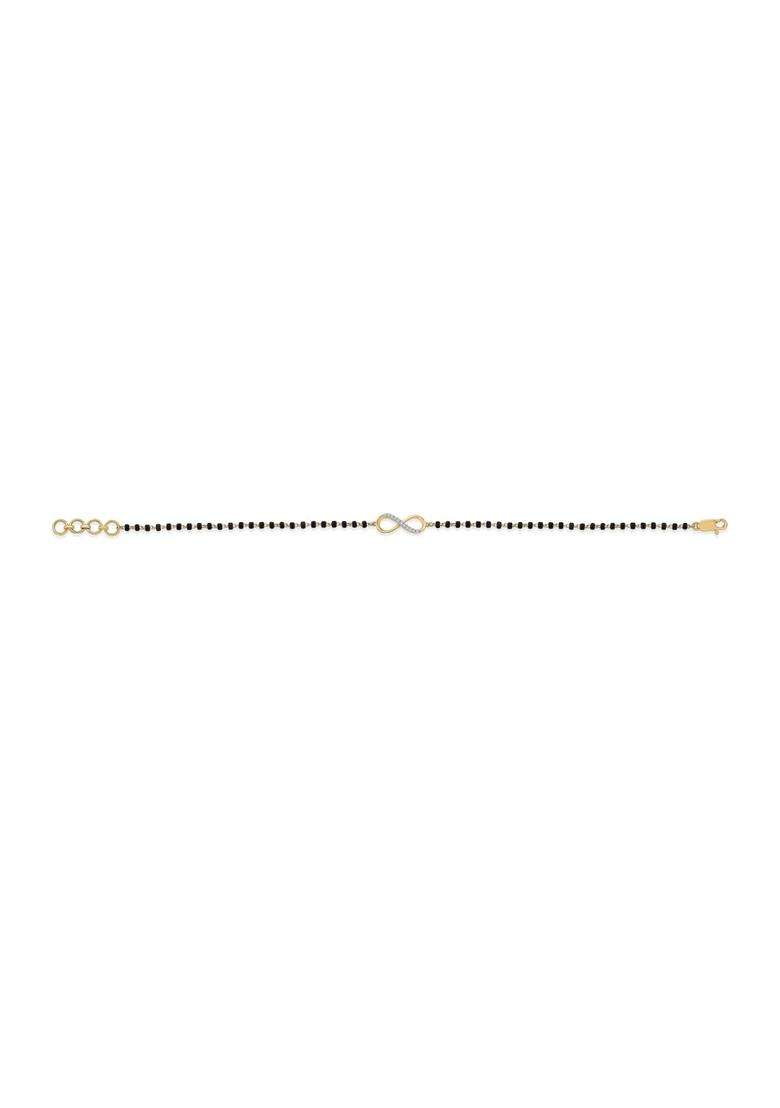 PNG Jewellers Everlasting Unity Diamond and Gold Mangalsutra Bracelet for Women - Indya