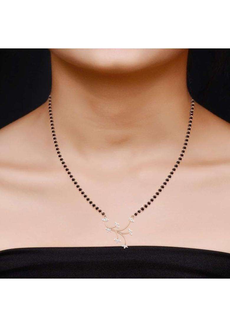Dishis 14K BIS Hallmarked Certified Yellow Gold Diamond Womens Mangalsutra Pendant - Indya