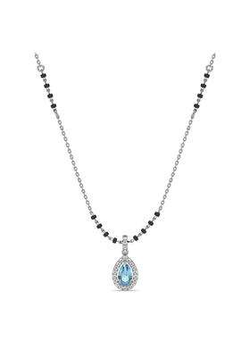 Clara 925 Sterling Silver Drishti Teardrop Shaped Mangalsutra Tanmaniya