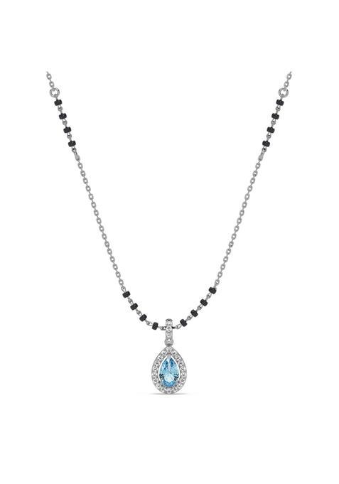 Clara 925 Sterling Silver Drishti Teardrop Shaped Mangalsutra Tanmaniya