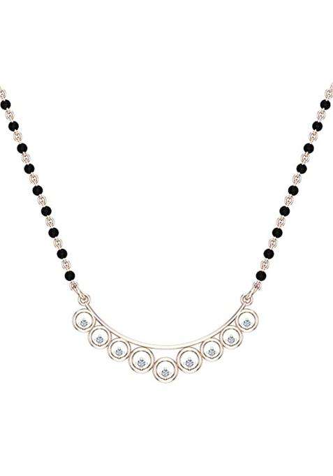 Dishis 14 18K Yellow White Rose Yellow Gold and Diamond Tanmaniya Mangalsutra for Women