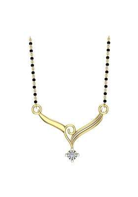 Dishis 18K 14K Yellow Gold and Diamond Mangalsutra Pendant for Women BIS Hallmarked Gift for Wife