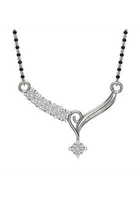 Dishis 18K 14K White Gold Diamond Tanmaniya Mangalsutra Pendant for Women