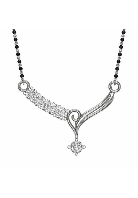 Dishis 18K 14K White Gold Diamond Tanmaniya Mangalsutra Pendant for Women