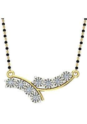 Dishis 18K 14K Yellow Gold Diamond Mangalsutra Pendant for Women BIS Hallmarked Gift for Wife