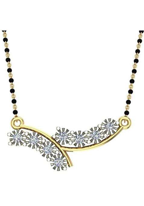 Dishis 18K 14K Yellow Gold Diamond Mangalsutra Pendant for Women BIS Hallmarked Gift for Wife