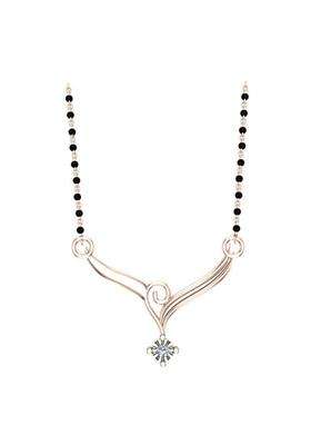 Dishis 18K 14K Rose Gold Diamond Mangalsutra Pendant for Women BIS Hallmarked Gift for Wife